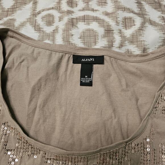 Alfani Size M Gold Sequin Tank Top - Picture 7 of 8